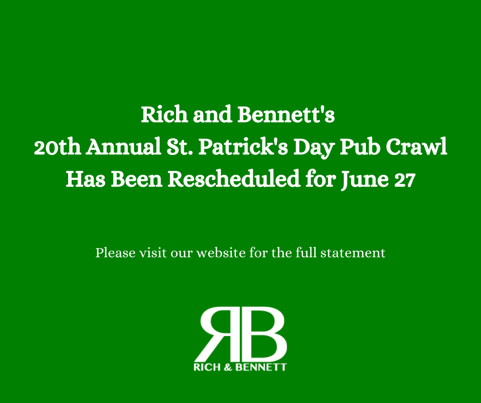 Rich & 20th Annual St. Patrick's Day Pub Crawl RockHouse Events